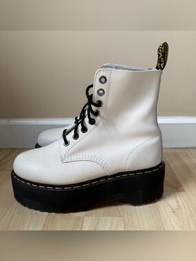 Dr Martens 1460 Pascal Max Leather Platform - White - Women’s 10